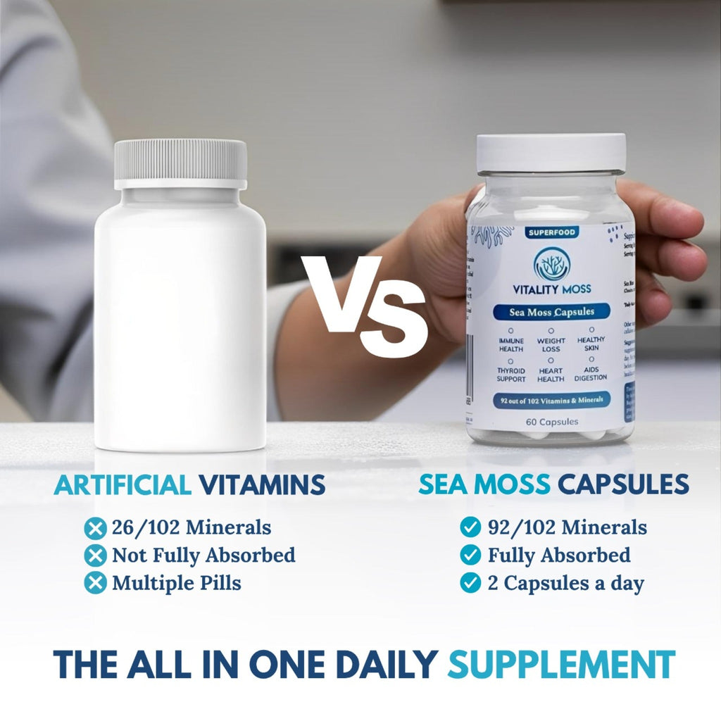 Irish Sea Moss Capsules - 92/102 Minerals Per Serving - vitalitymoss